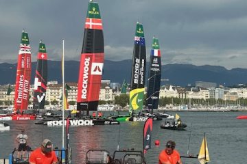 Sur le Lac Léman, l'élite mondiale de la voile s'affronte à bord de catamarans volants à foils (F50) identiques